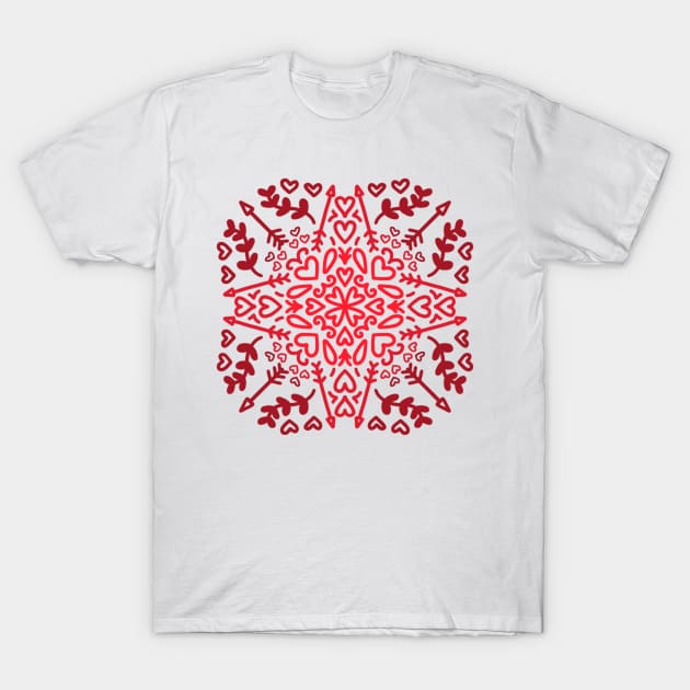 Valentines Day Mandala - Romantic T-Shirt by lolalistic